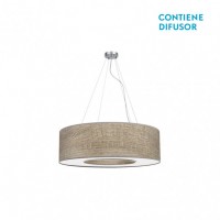 Distribuidor - Lâmpadas Diversas | Colgantes Moderno | COLGANTE PEQ. HAITI 4XE27 CROMO/MADERA GRIS REGX50X50 CM Ref: 051995083